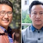 नेविसंघ अध्यक्षमा नियुक्त दुजाङ गुरुङ (बाँया) र तरुण दलको अध्यक्षमा नियुक्त विद्वान गुरुङ